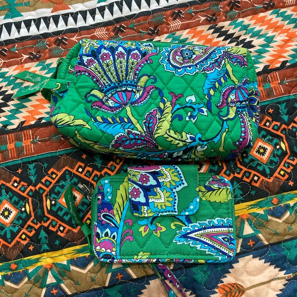 Vera Bradley wristlet and make up bag